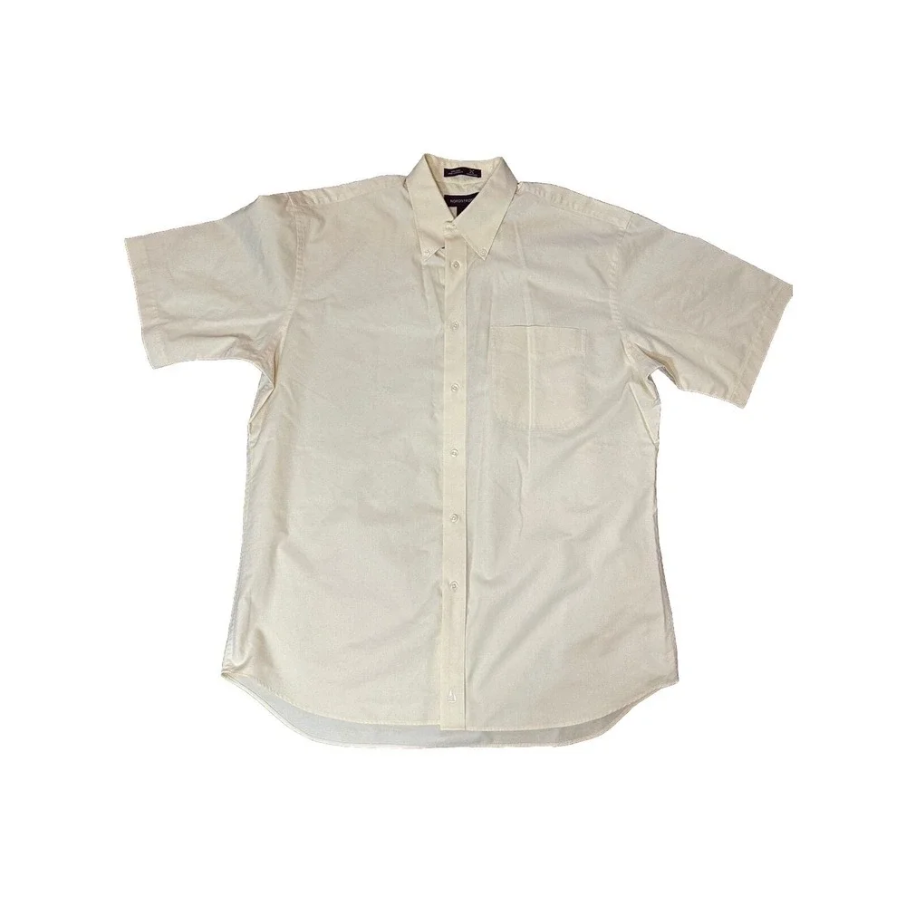 Nordstrom Mens Button Down Shirt Size Large Short Sleeve Casual Dress Shirt